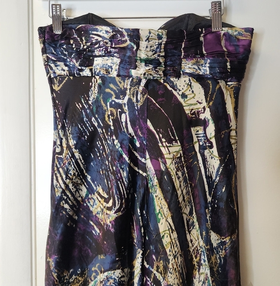 Laundry By Shelli Segal Silk Ruched Strapless Floral Mermaid Maxi Dress Size 0 - Picture 10 of 17